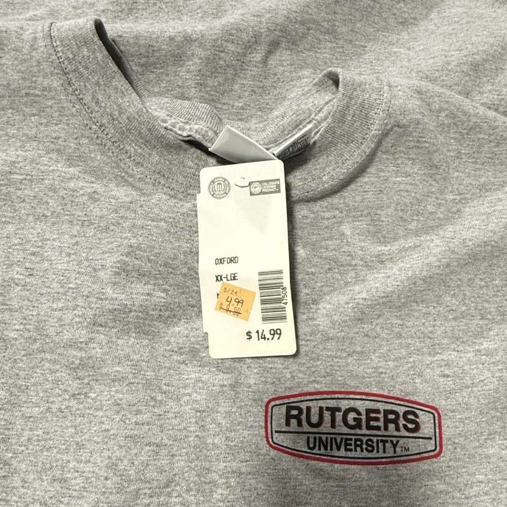 VTG M.J Soffe Rutgers University Gray T-Shirt 90s NWT college New Jersey
